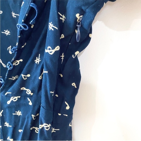 Reformation navy blue Musical note short romper - Picture 6 of 10
